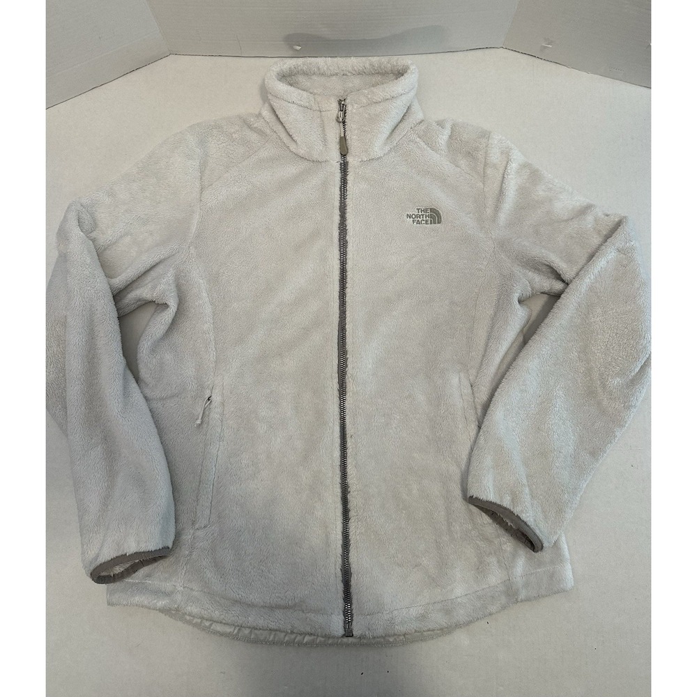 The North Face Osito Jacket White Gray Trim Women's Size Medium - Picture 2 of 16